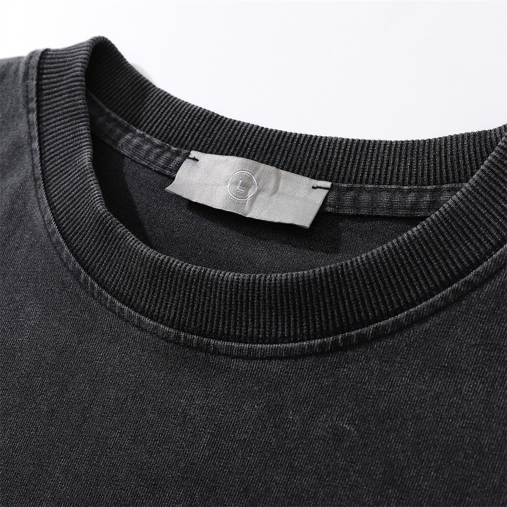 Men's Washed And Worn Short-sleeved T-shirt