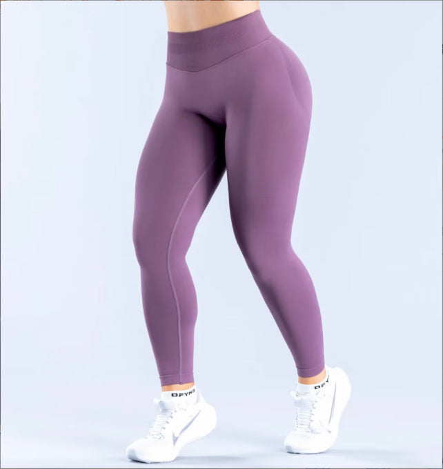 Pleating Hip Lift Low Waist Fitness Seamless Yoga Trousers